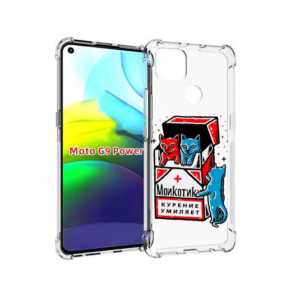 

Чехол MyPads красно-синие-коты для Motorola Moto G9 Power, Прозрачный, Tocco