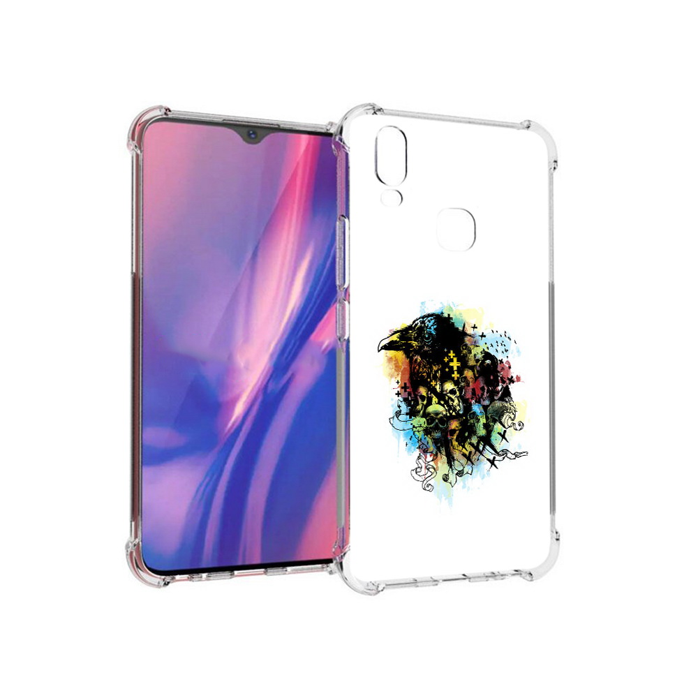 

Чехол MyPads Tocco для Vivo Y11 ворон и черепа (PT144890.422.273), Прозрачный, Tocco