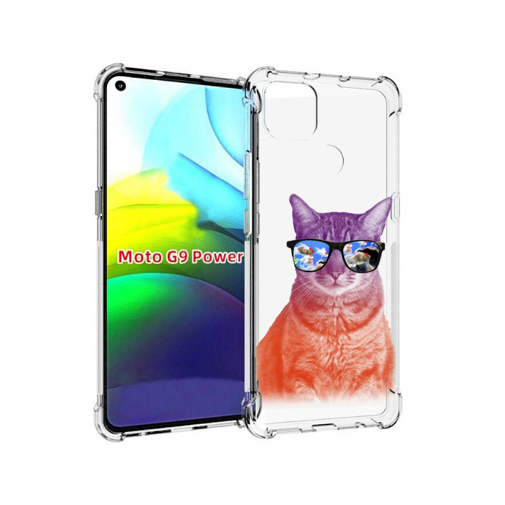 

Чехол MyPads крутой кот-2 для Motorola Moto G9 Power, Прозрачный, Tocco