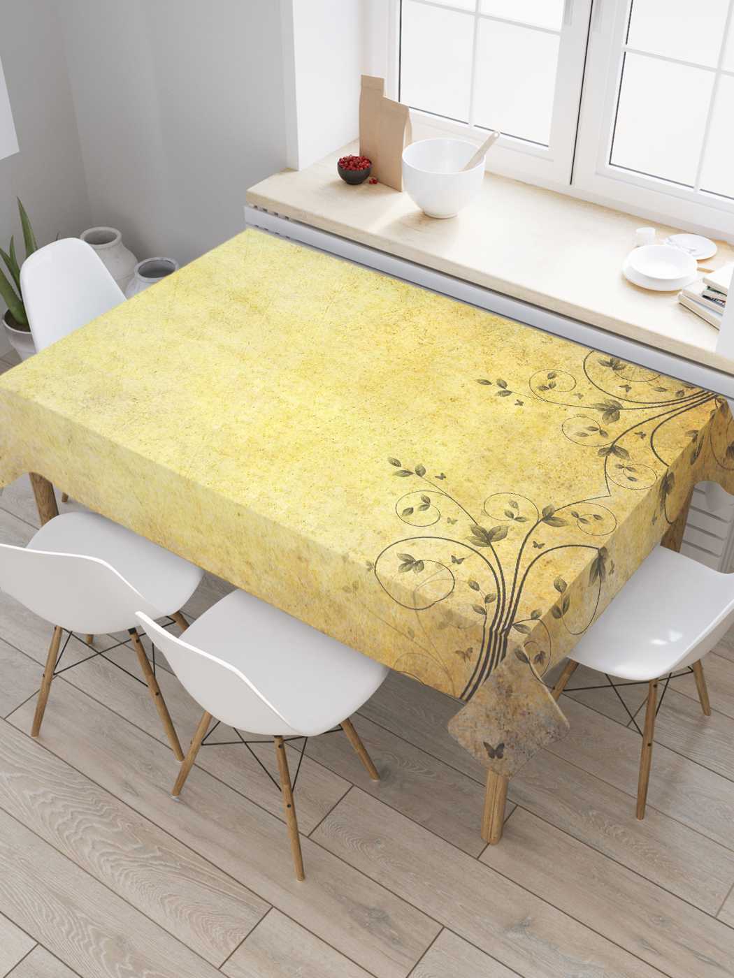 

Скатерть прямоугольная JoyArty "Цветочное взросление" из сатена, 180x145 см, Цветочное взросление