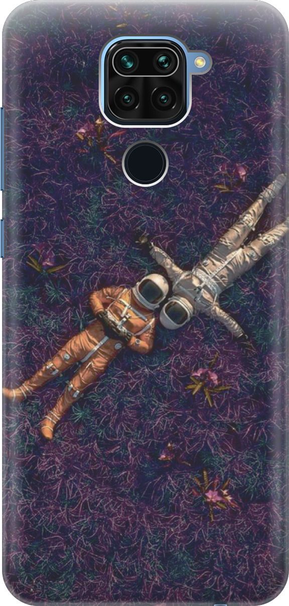 

Чехол на Xiaomi Redmi Note 9 "Счастливые космонавты", Белый;красный, 4142