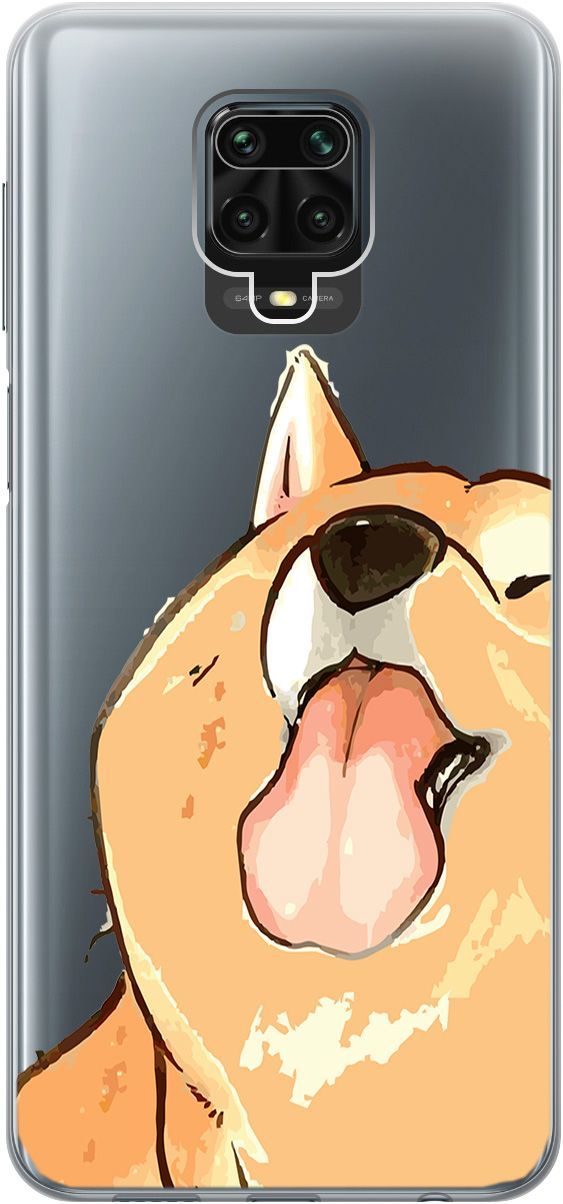 

Чехол на Xiaomi Redmi Note 9s "Shiba" прозрачный, Прозрачный;бежевый, 5588