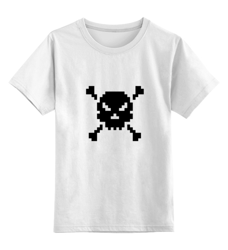 

Детская футболка классическая Printio Pixel art skull, р. 164, Белый, 0000000663618
