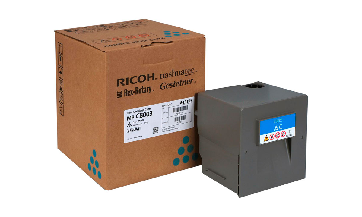 

Картридж для лазерного принтера Ricoh MP C8003-C (842195), голубой, оригинал