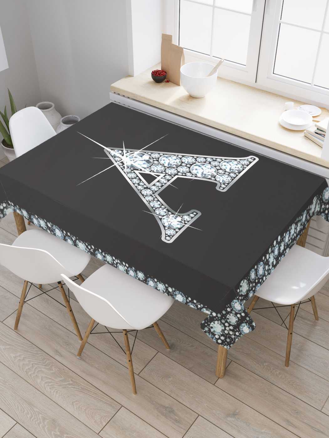 

Скатерть прямоугольная JoyArty "Буква A" из сатена, 180x145 см, Буква A