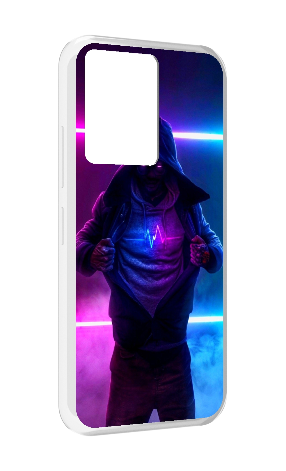 Чехол MyPads парень в капюшоне неоновый для Infinix Note 12 5G X671 / Note 12 Pro 5G