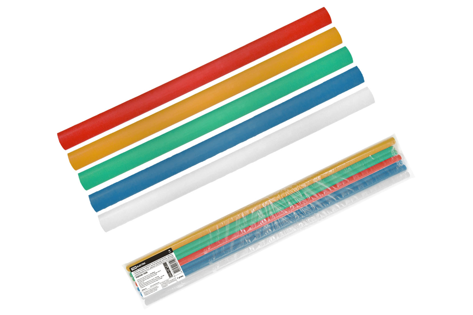 Трубки термоусадочные Tdm Electric ТТкНГ(3:1)-12,7/4,3, клеевые, набор 5 цвета по 2 шт набор соединителей для трубки ф4 мм 10 шт