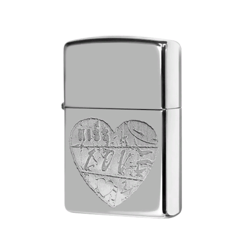 

Zippo Зажигалка широкая Zippo (Зиппо) For the Love 24198, Серебристый, For the Love
