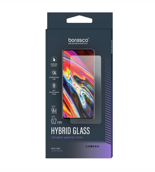 

Защитное стекло (Экран+Камера) BoraSCO Hybrid Glass для Vivo V23e