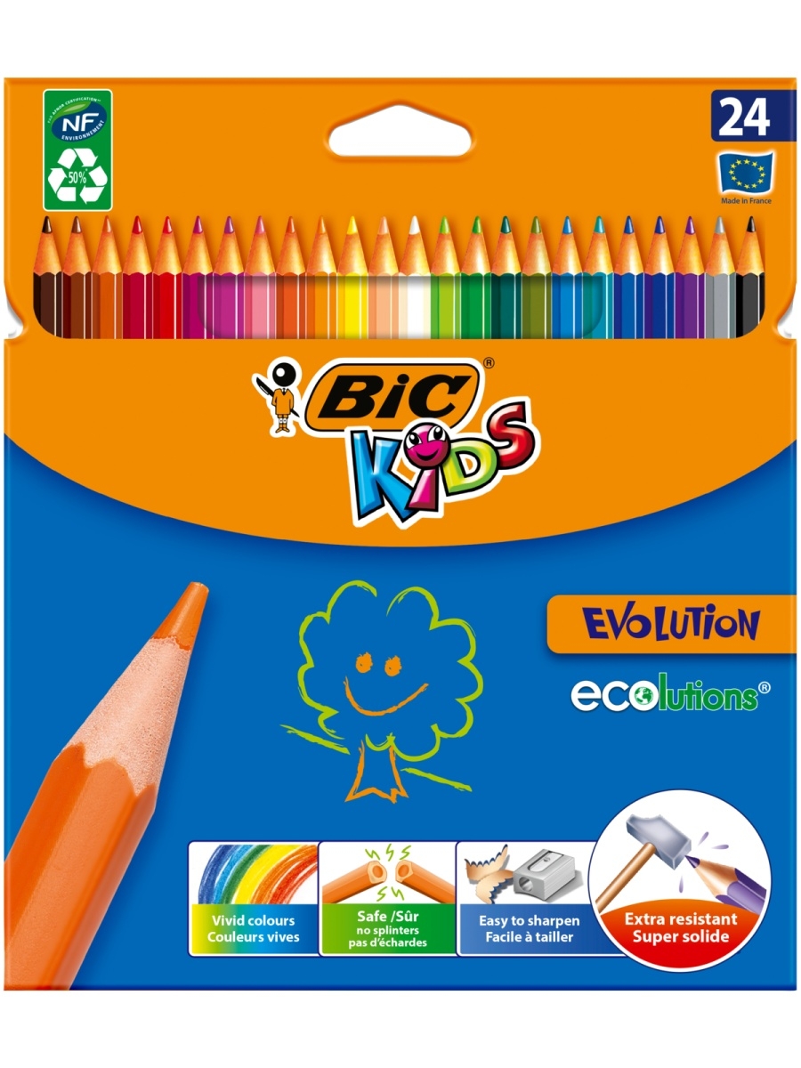 фото Карандаши цветные bic kids ecolutions evolution 24 цвета