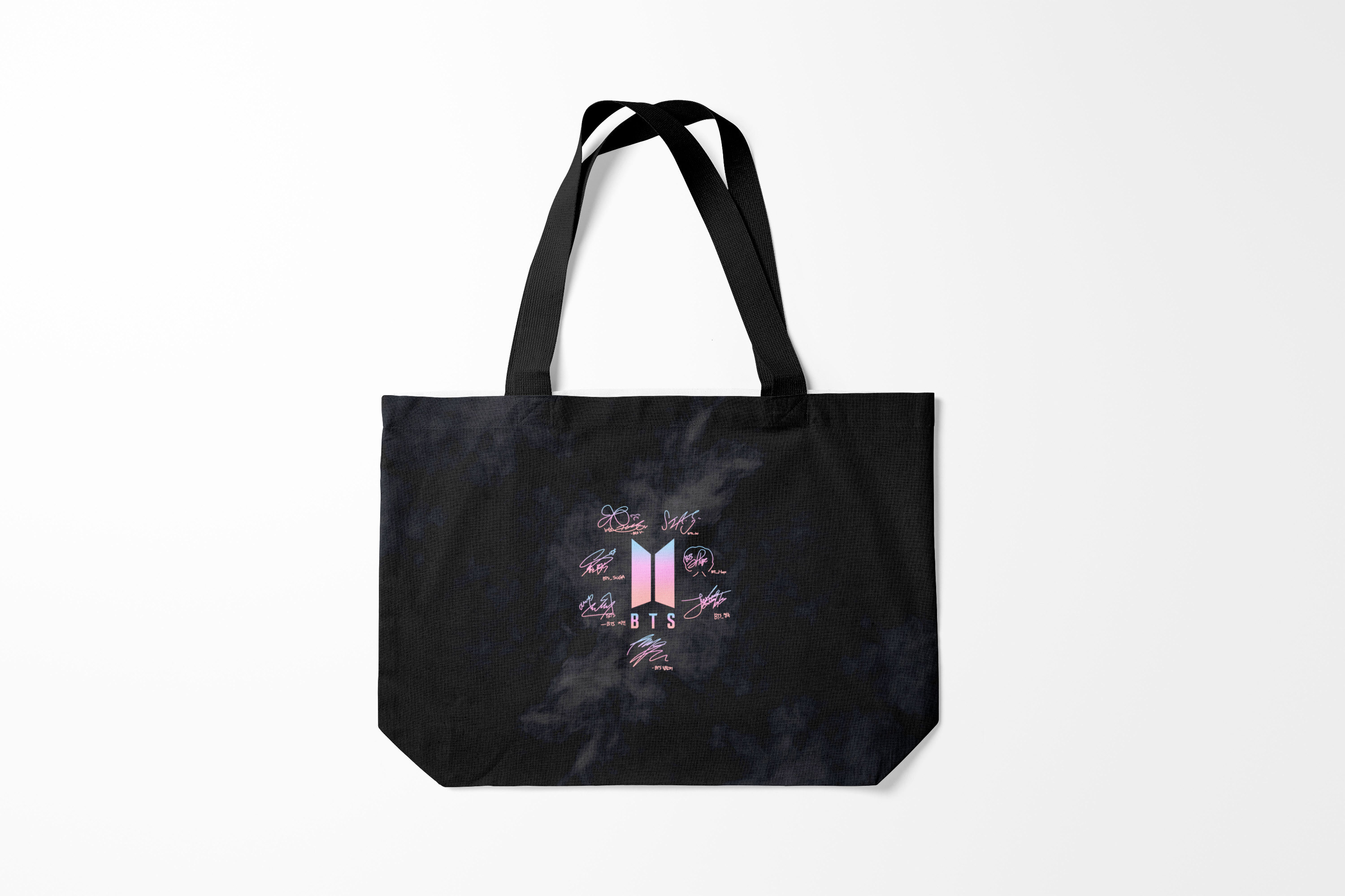 

Сумка шoппер унисекс Burnettie BTS БТС АВТОГРАФЫ, черный, BTS БТС АВТОГРАФЫ