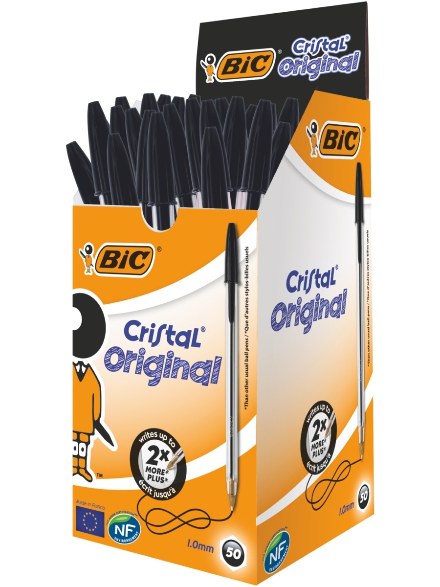 

Набор ручек шариковых BIC Cristal 847897, черные, 1 мм, 50 шт.