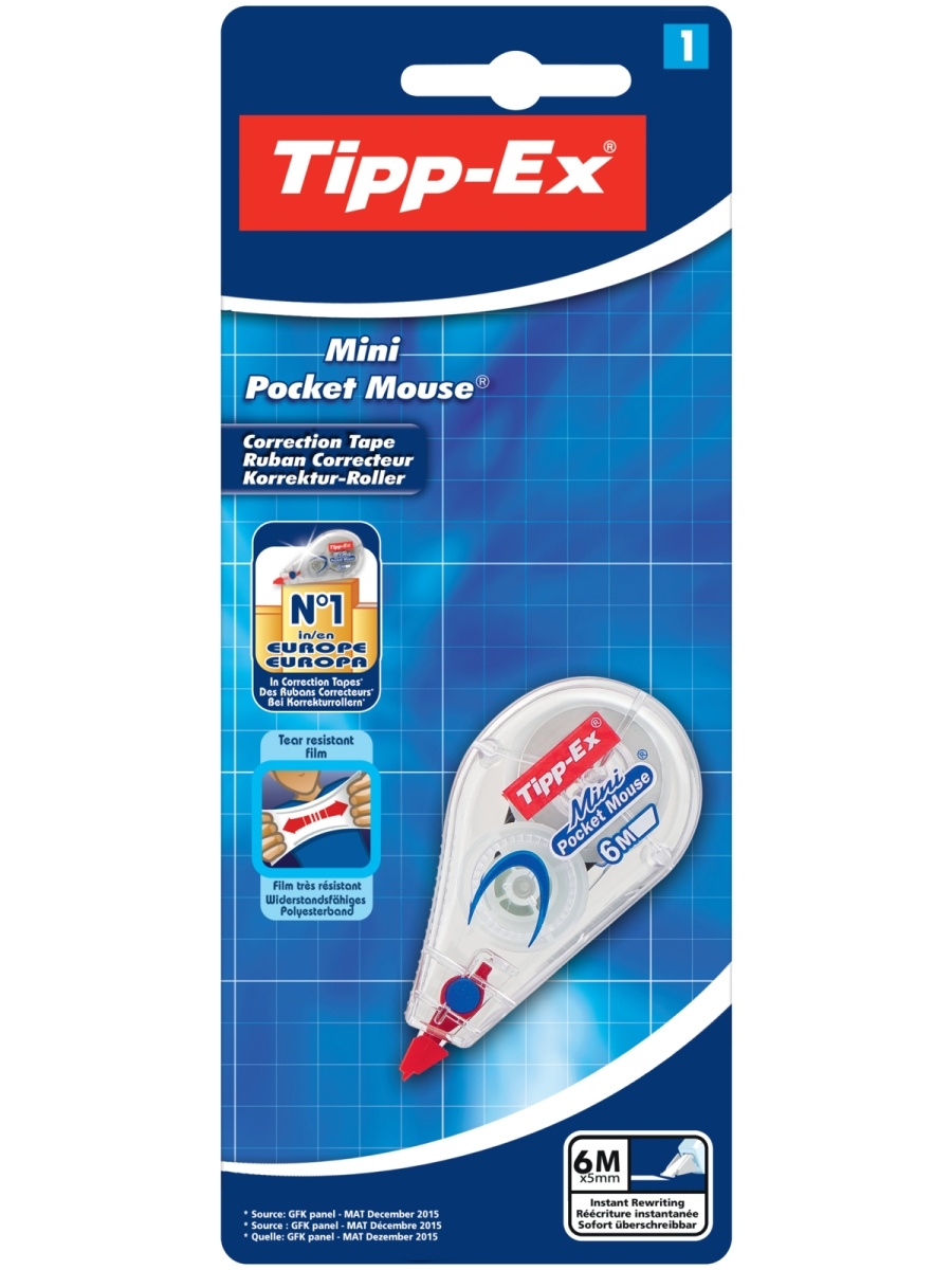 

Корректирующая лента Tipp-Ex Mini Pocket Mouse, 1 штука, Белый
