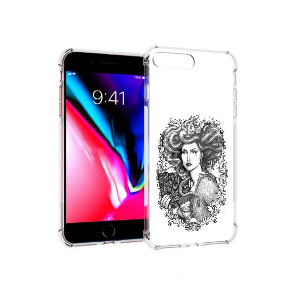 

Чехол MyPads Tocco для Apple iPhone 8 Plus медуза черно белый (PT70866.609.472), Прозрачный, Tocco