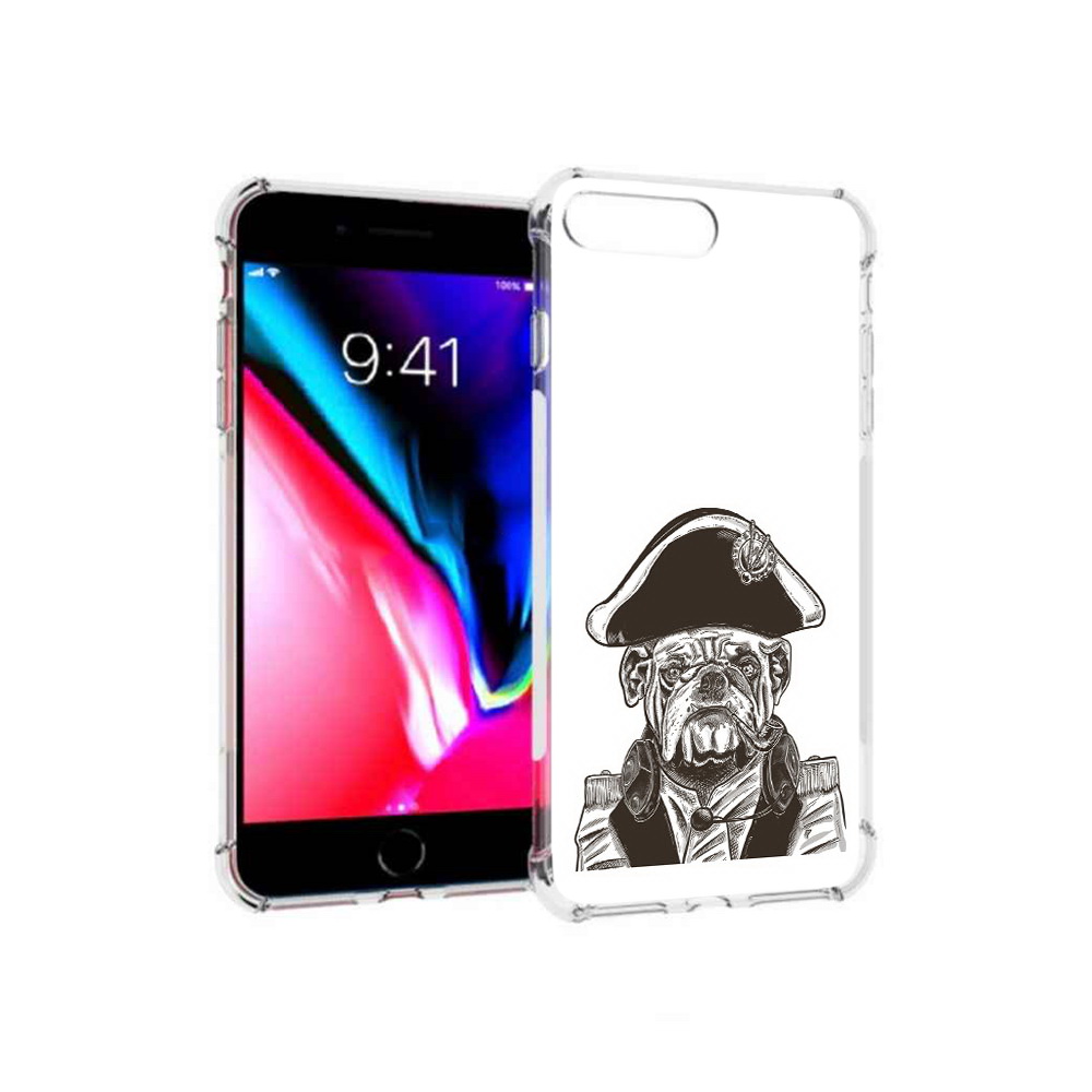 

Чехол MyPads Tocco для Apple iPhone 8 Plus мопс генерал (PT70866.609.483), Прозрачный, Tocco