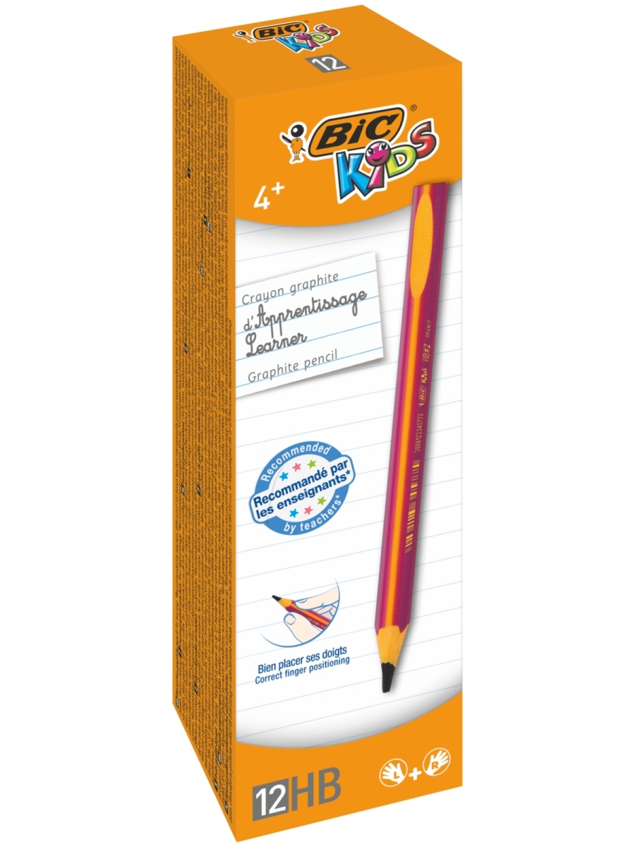 

Набор чернографитовых карандашей для обучения BIC Kids Evolution Pink HB 12 шт