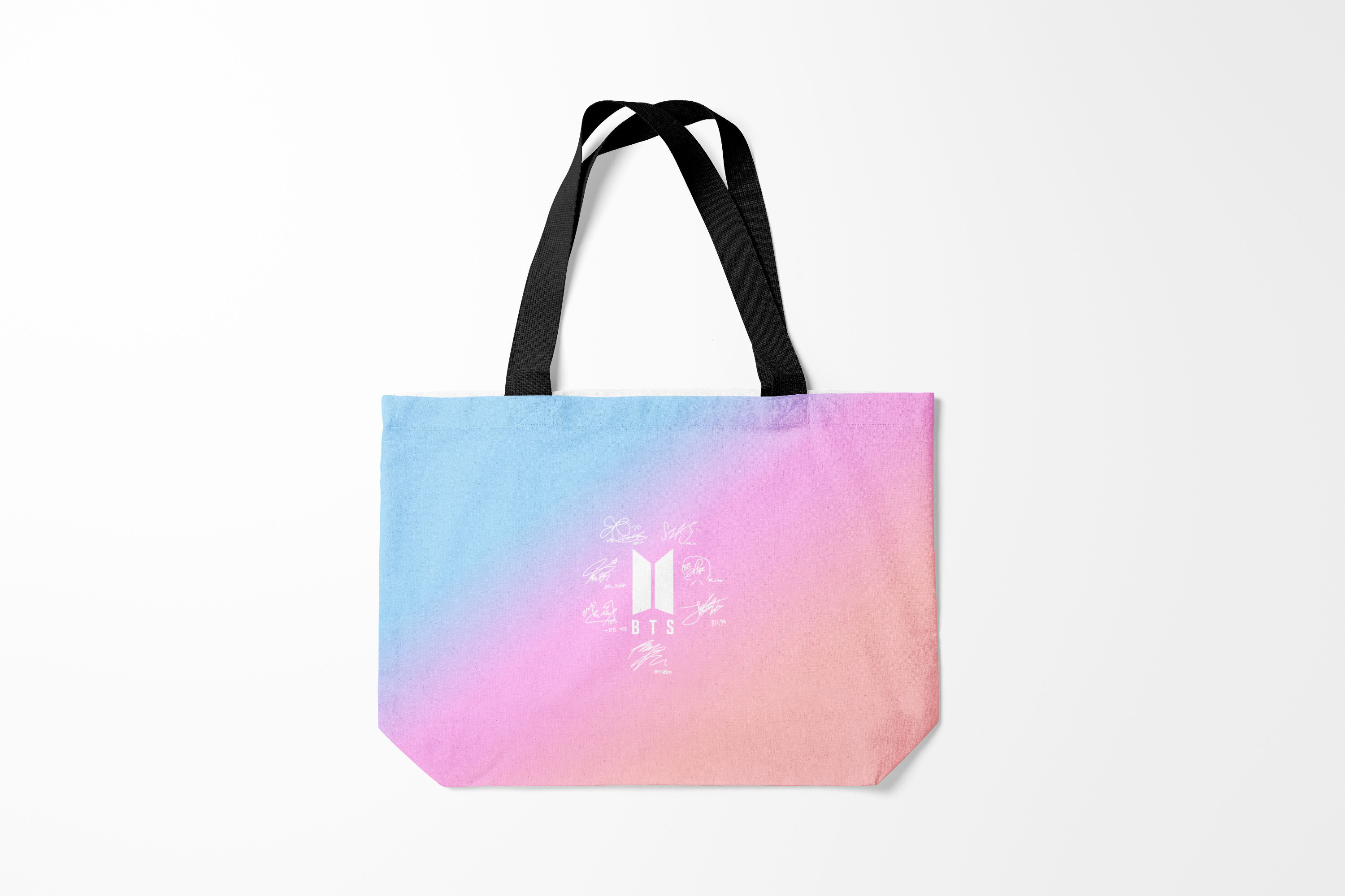 

Сумка шoппер унисекс Burnettie BTS АВТОГРАФЫ, розовый; голубой, BTS АВТОГРАФЫ