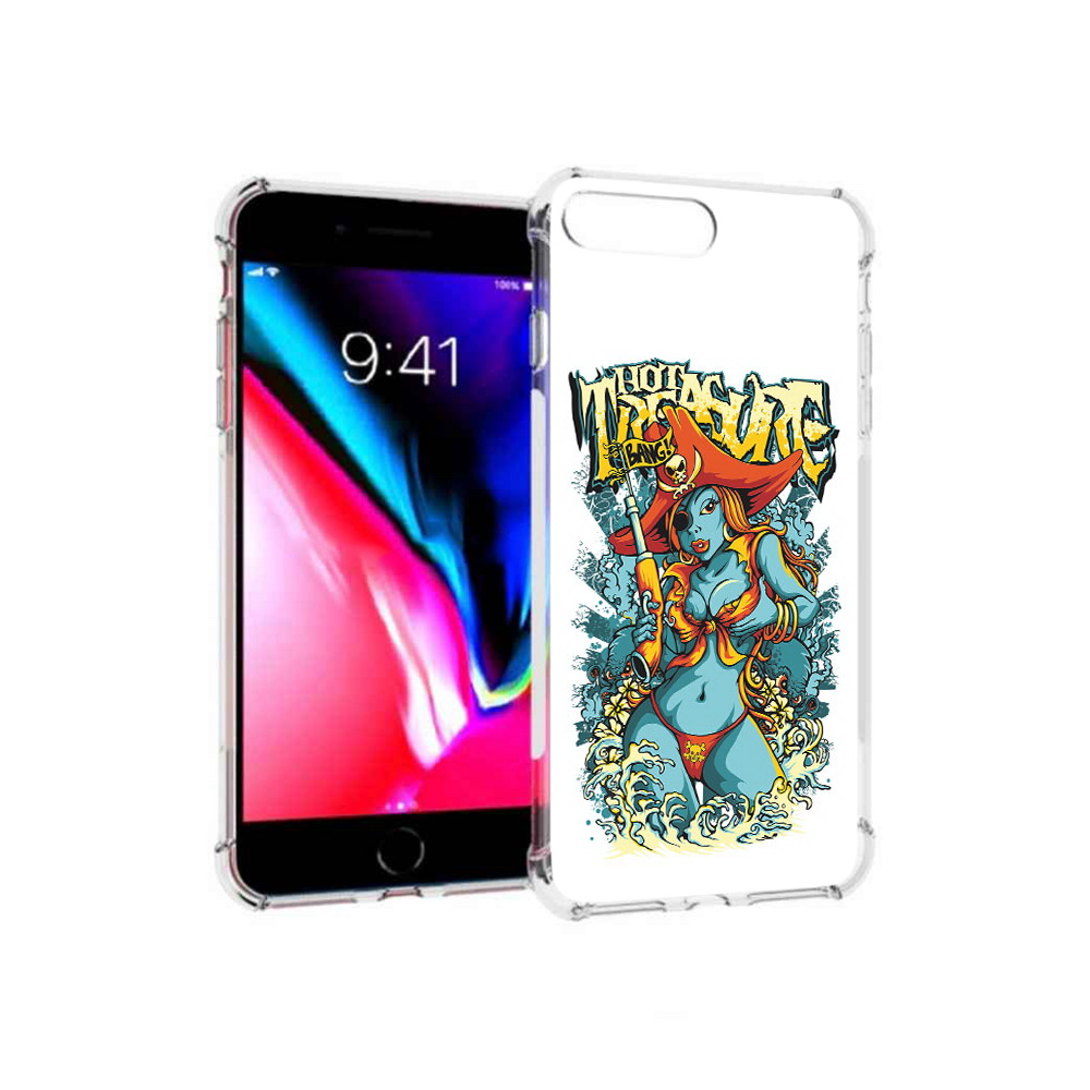 Чехол MyPads Tocco для Apple iPhone 8 Plus нарисованная синяя девушка комикс