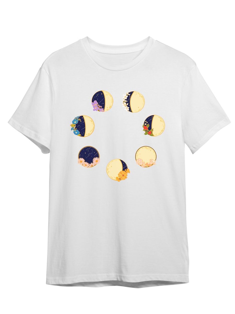 

Футболка унисекс СувенирShop Циклы луны/Moon/Цветы 2 белая M (46-48), Белый, "Циклы луны/Moon/Цветы" 2