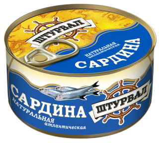 

Сардина Штурвал натуральная 185 г
