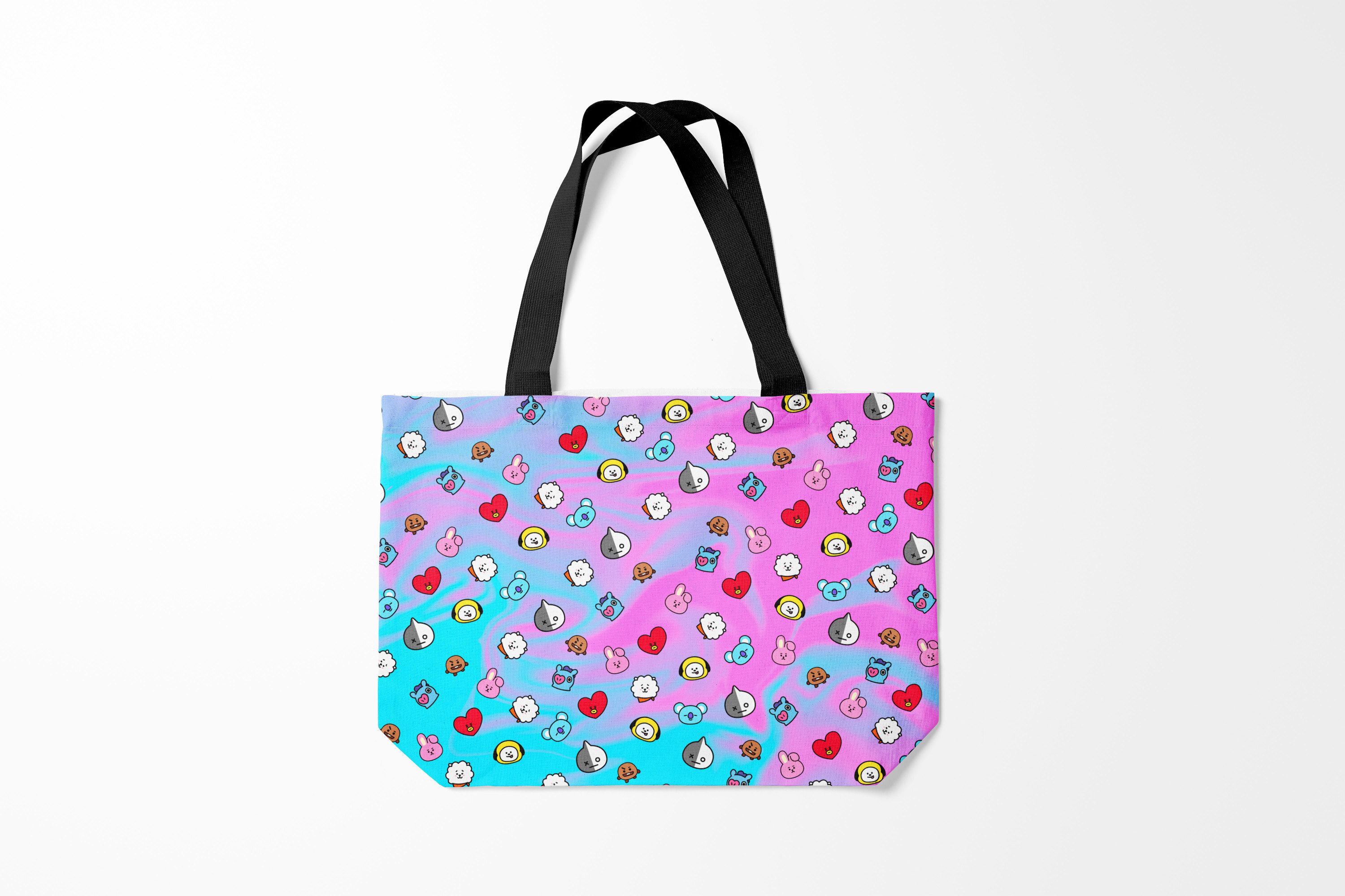

Сумка шoппер унисекс Burnettie BTS BT21, голубой; розовый, BTS BT21
