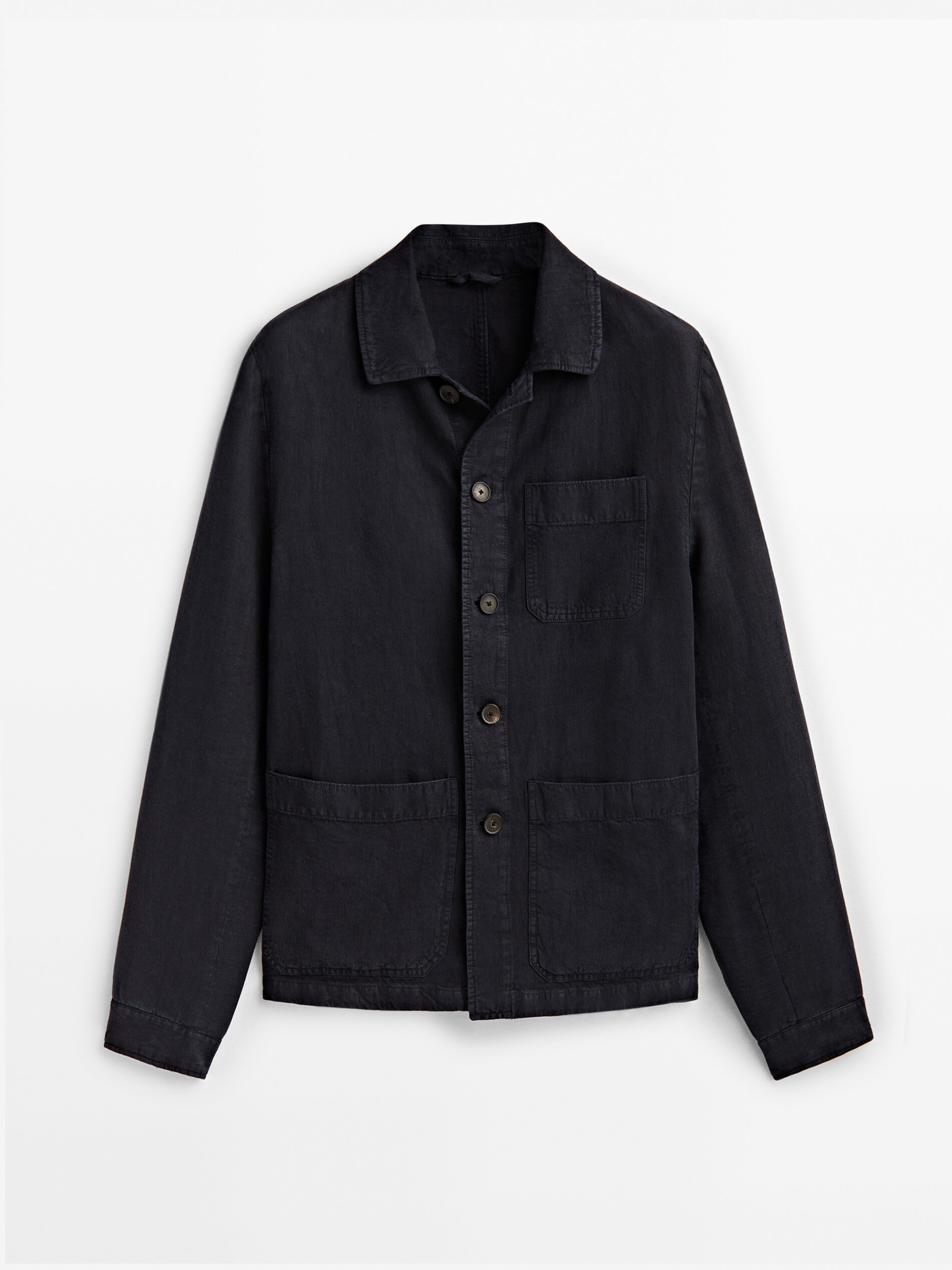 

Джинсовая куртка мужская Massimo Dutti 02055135401 синяя 2XL, 02055135401