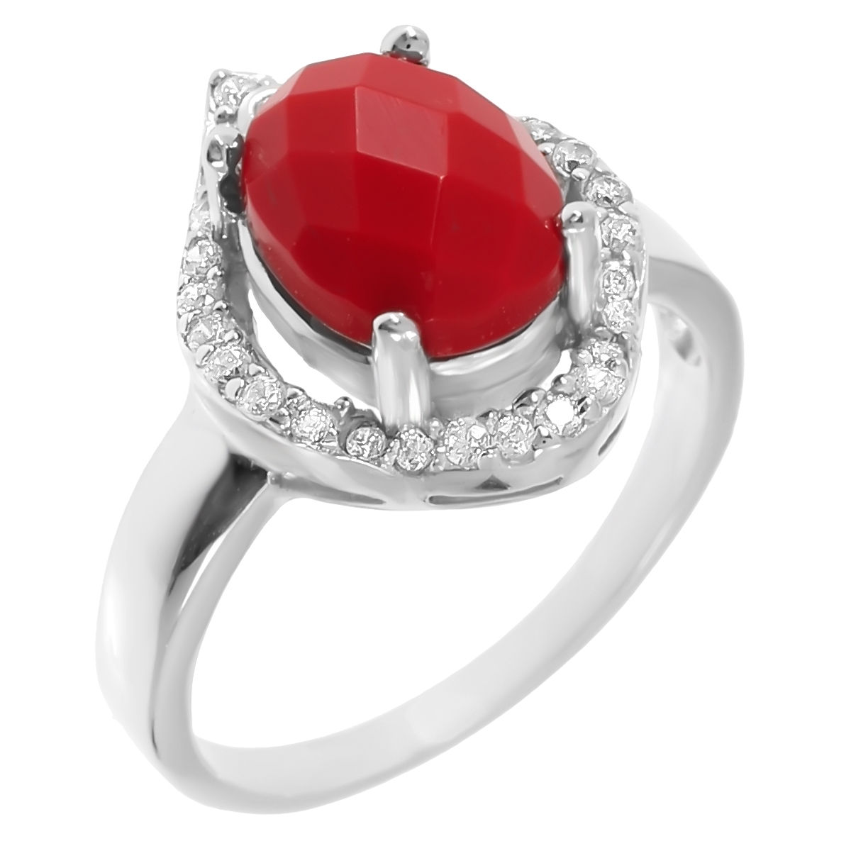 

Кольцо из серебра Balex Jewellery 1405936013, фианит/коралл, 1405936013