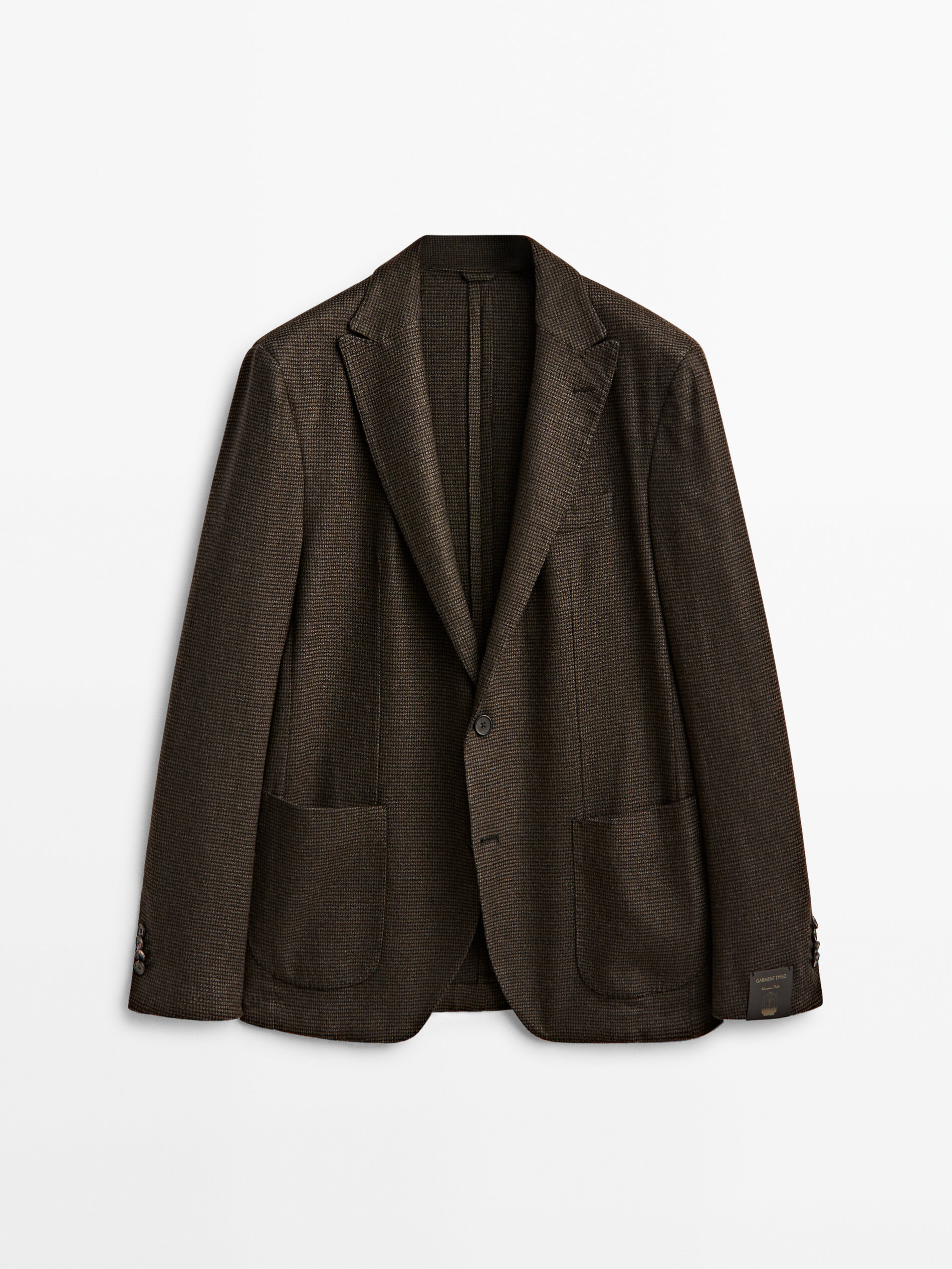 

Блейзер мужской Massimo Dutti 02035109700 коричневый 52 RU, 02035109700