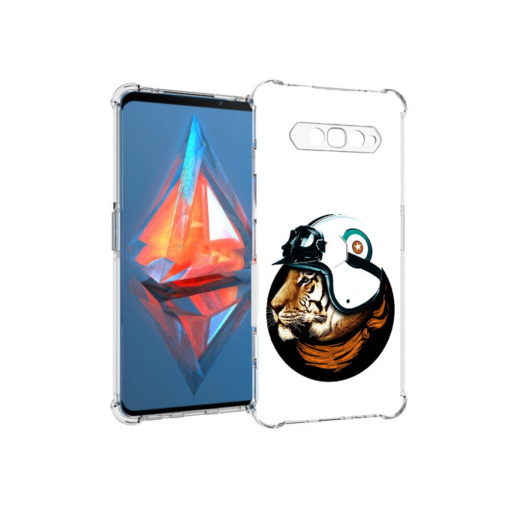 

Чехол MyPads Tocco для Xiaomi Black Shark 4 Тигр в шлеме (PT162389.266.171), Прозрачный, Tocco