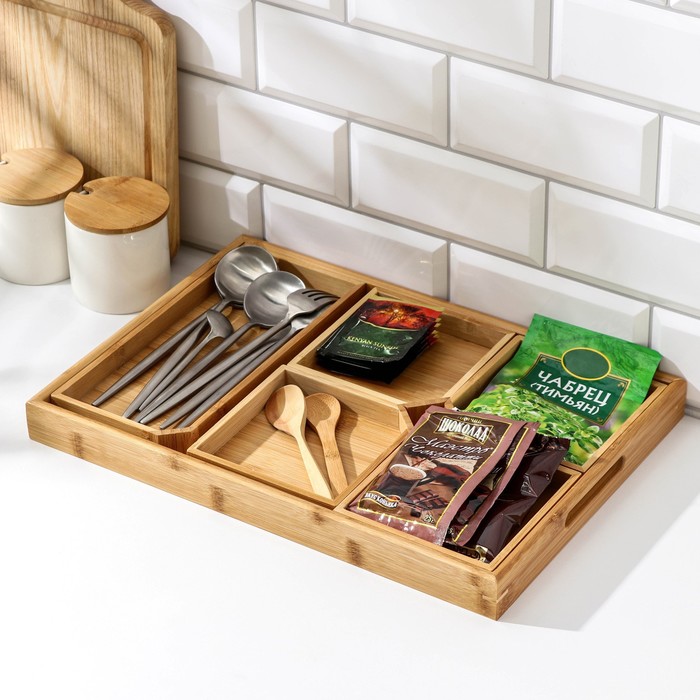 

Набор ящиков для хранения 6 в1, 4228 см, бамбук