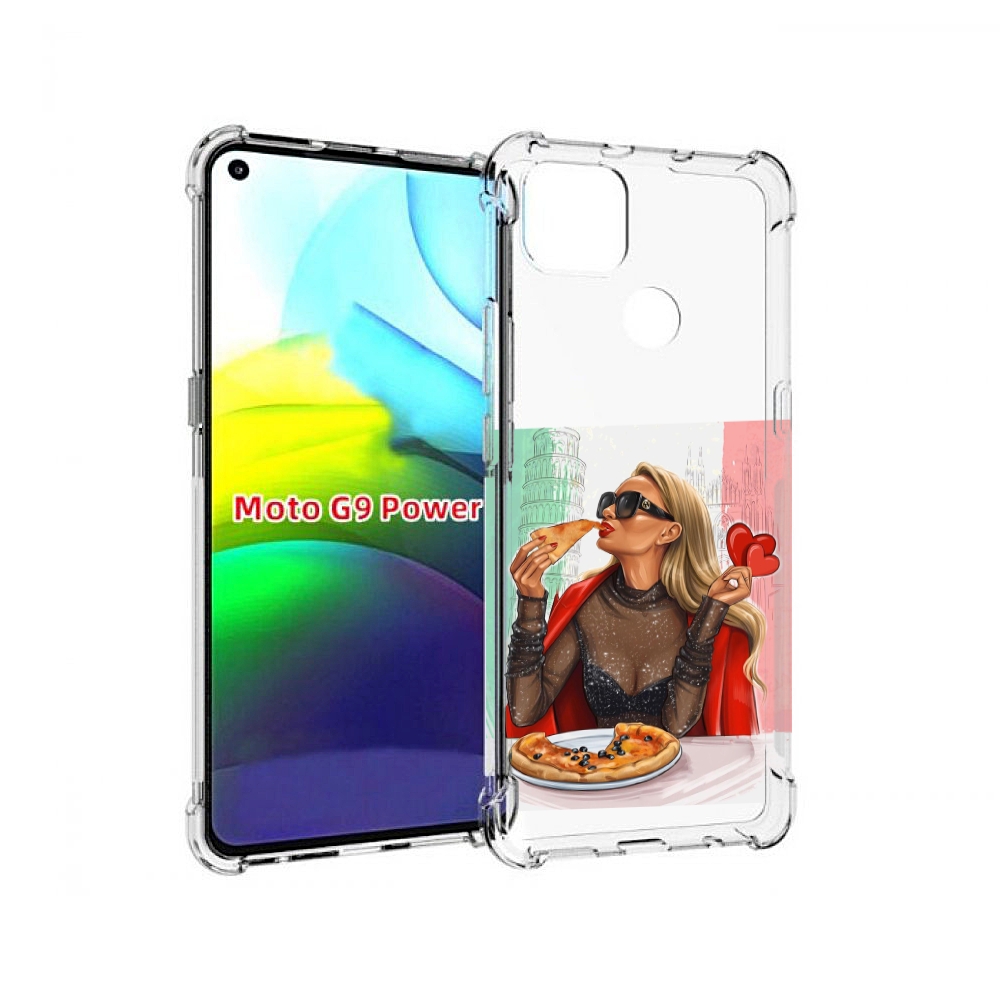 

Чехол MyPads любительница-пиццы женский для Motorola Moto G9 Power, Прозрачный, Tocco