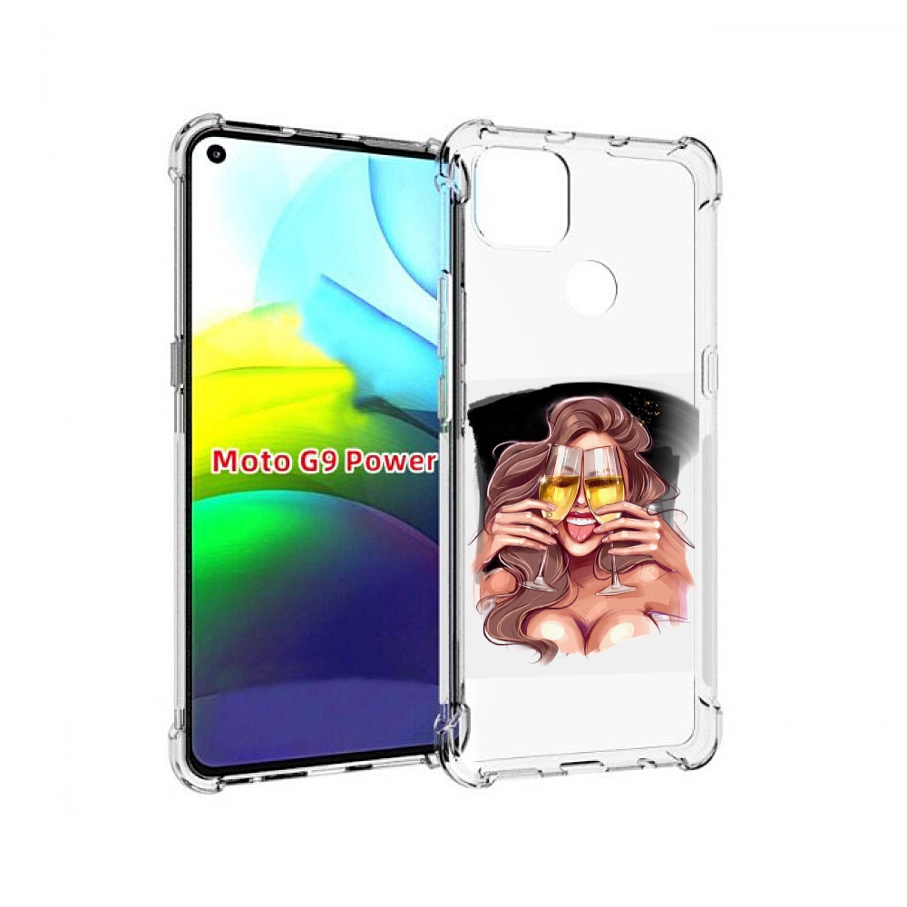 

Чехол MyPads любительница-шампанского-модель женский для Motorola Moto G9 Power, Прозрачный, Tocco