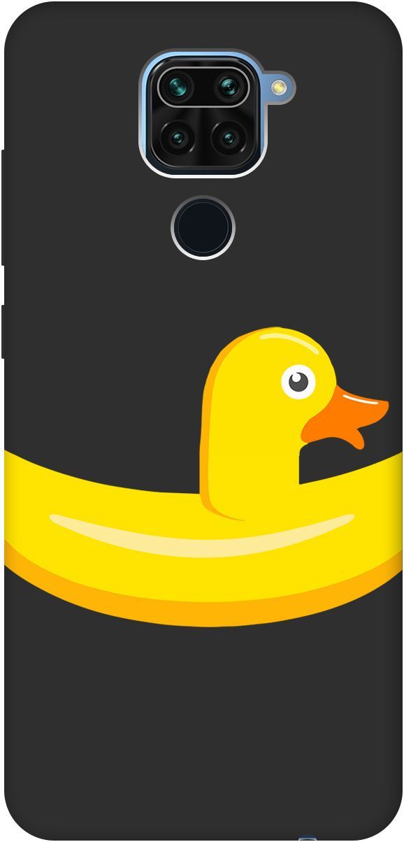 

Чехол на Xiaomi Redmi Note 9 "Duck Swim Ring" черный, Черный;белый, 8489