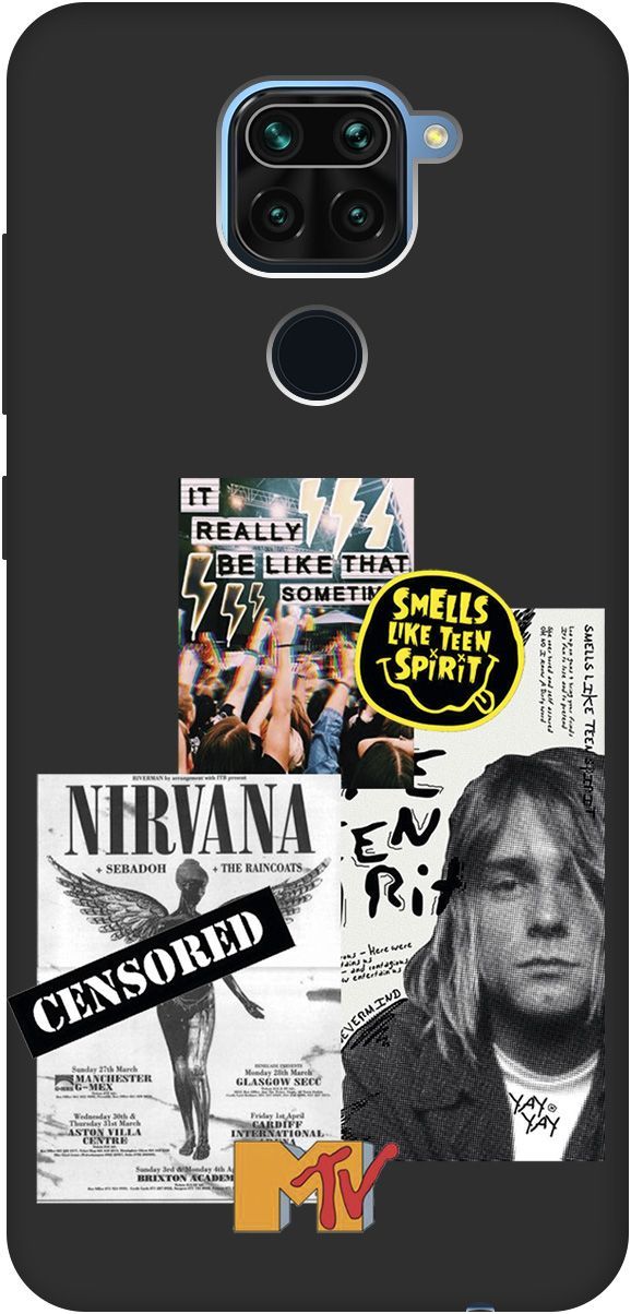 

Матовый чехол на Xiaomi Redmi Note 9 "Nirvana" черный, Черный;белый, 8489