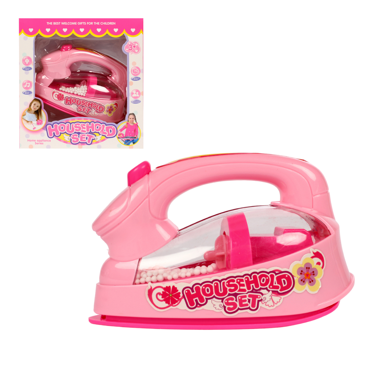 

Утюг игрушечный Household на батарейках, Розовый