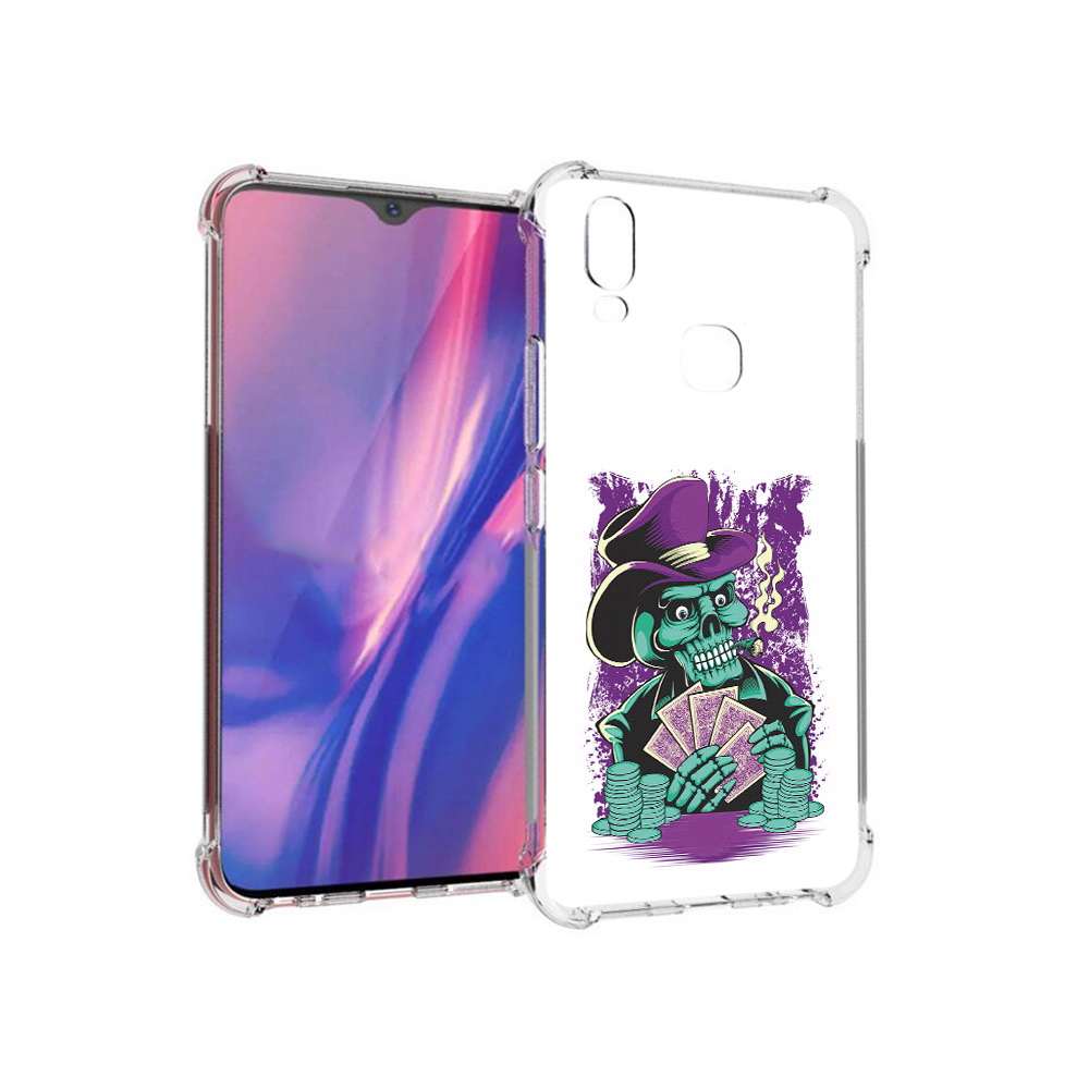 

Чехол MyPads Tocco для Vivo Y11 зеленый череп с картами (PT144890.422.361), Прозрачный, Tocco