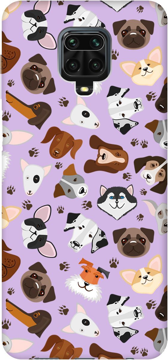 

Чехол на Xiaomi Redmi Note 9s "Dogs Pattern" сиреневый, Фиолетовый;коричневый, 5590