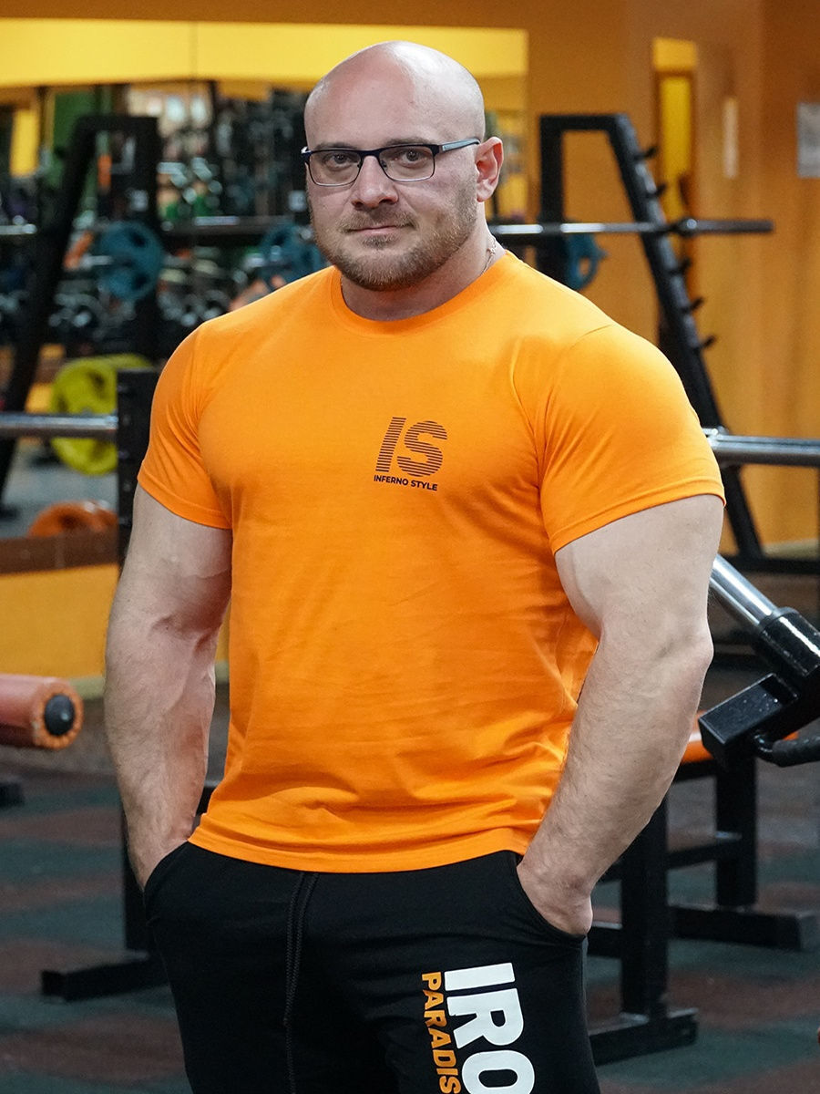 

Футболка мужская INFERNO style Ф-001-004 оранжевая 2XL, Ф-001-004