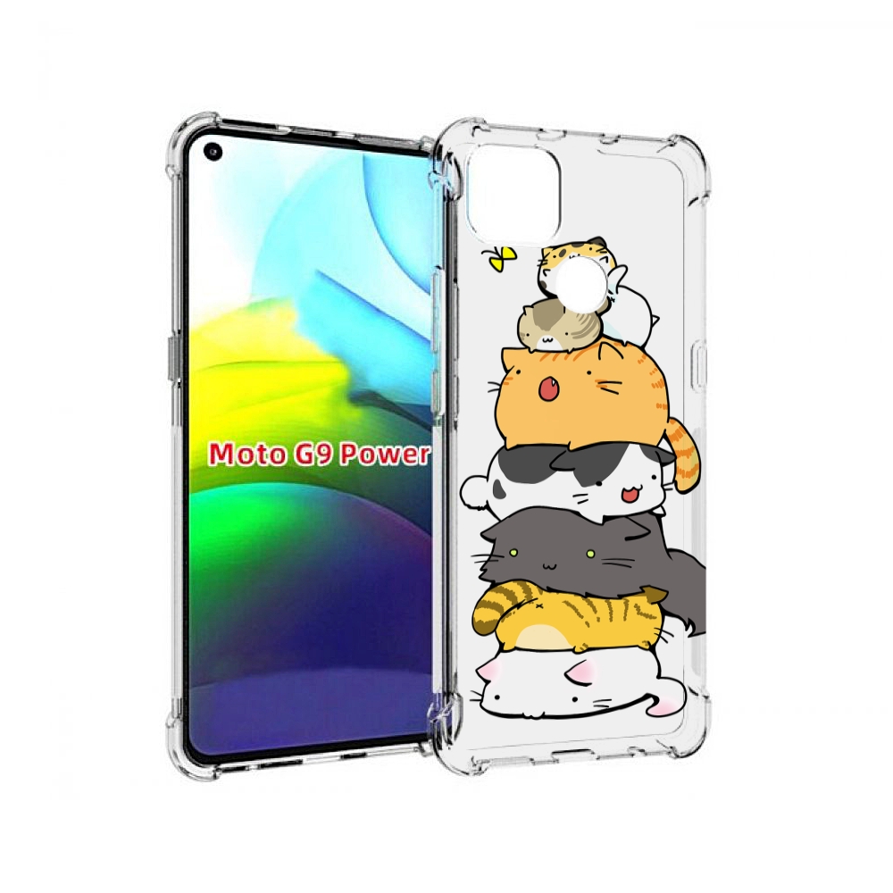 

Чехол MyPads много-маленьких-котиков для Motorola Moto G9 Power, Прозрачный, Tocco