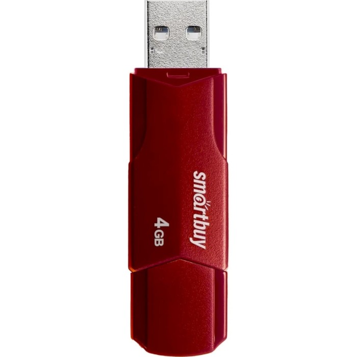 

Флешка Smartbuy 4GBCLU-BG, 4 Гб, USB2.0, чт до 25 Мб/с, зап до 15 Мб/с, Dark-Red