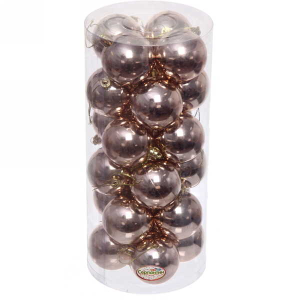 Шар на ель Серпантин Глянец 201-1384 24 шт. бежевый
