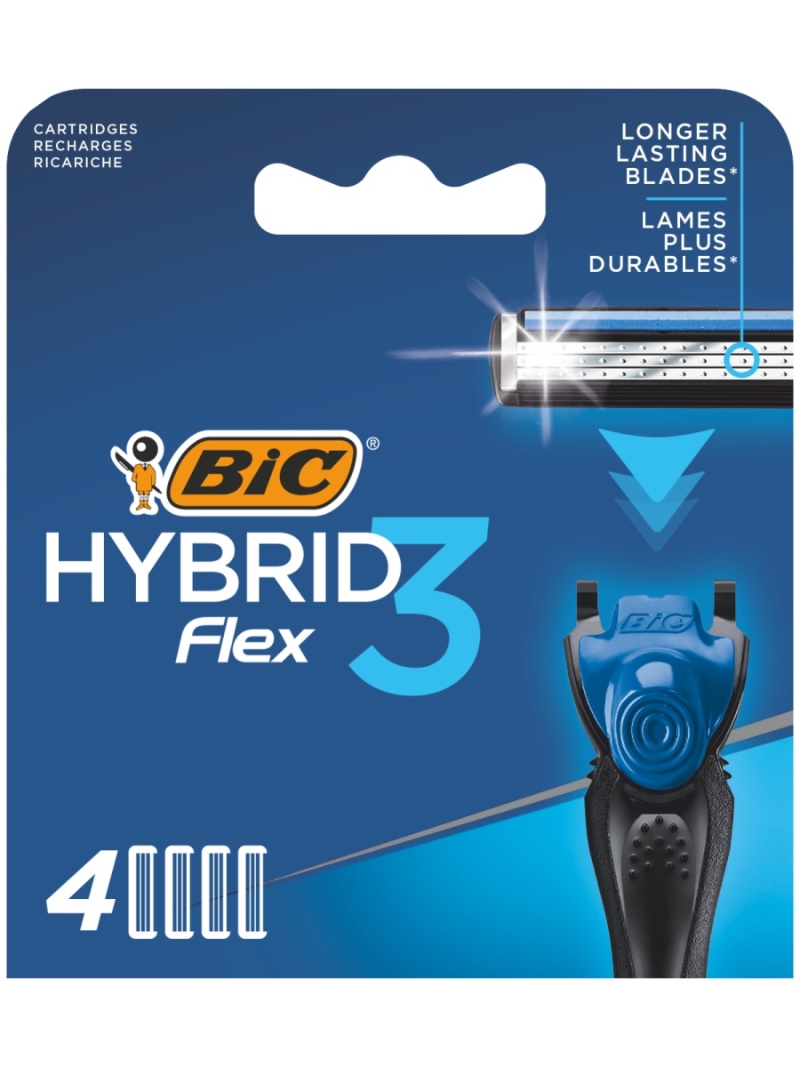 фото Сменные кассеты bic flex 3 hybrid 4 шт