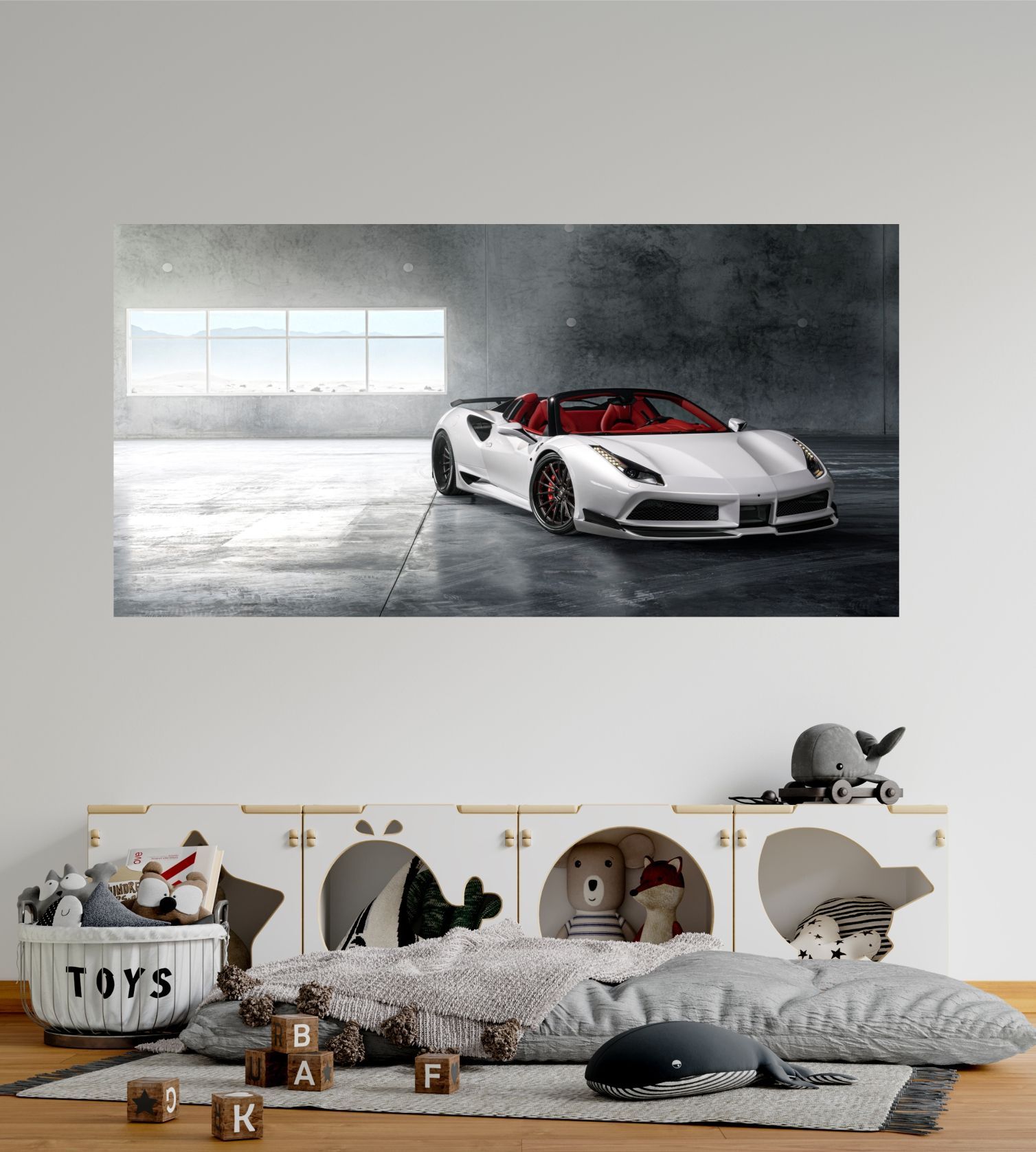 фото Фотообои dekor vinil 3d машина ферарри на стену 100х200 см