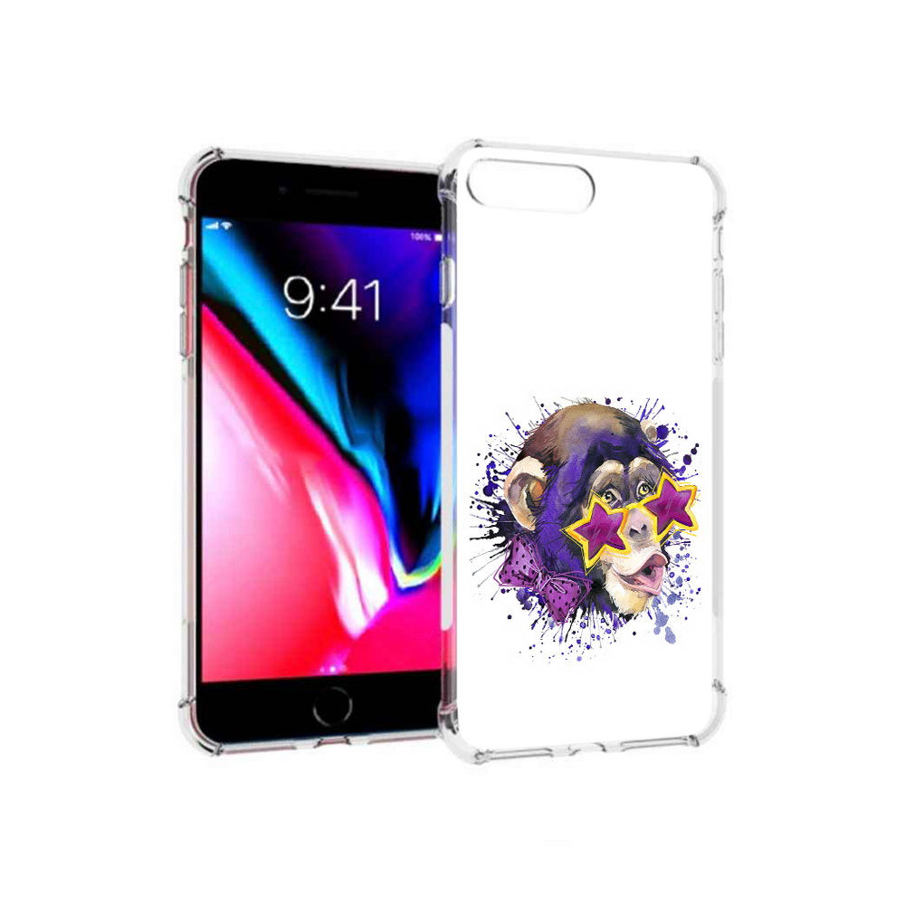 

Чехол MyPads Tocco для Apple iPhone 8 Plus обезьяна в очках (PT70866.609.524), Прозрачный, Tocco
