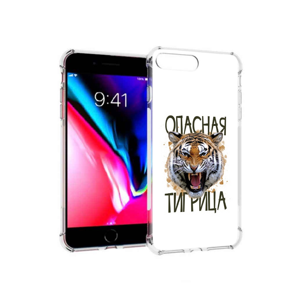 

Чехол MyPads Tocco для Apple iPhone 8 Plus опасная тигрица (PT70866.609.527), Прозрачный, Tocco