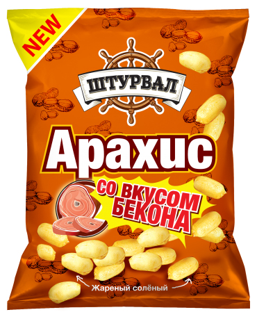 Арахис Штурвал жареный соленый со вкусом бекона 50 г 67₽