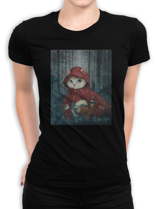 

Футболка женская DreamShirts Studio Кот-Красная Шапочка 231-catred-1 черная L, Черный, Кот-Красная Шапочка 231-catred-1