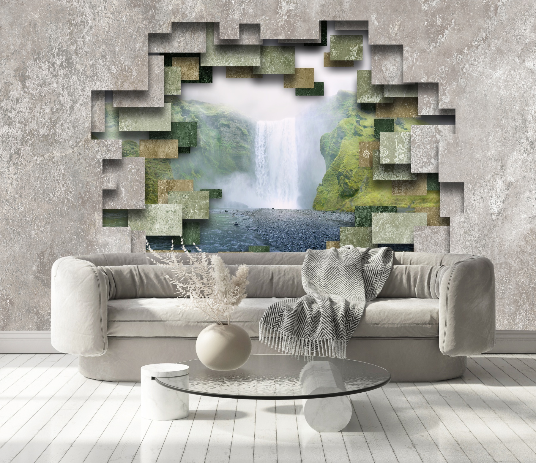 Фотообои Dekor Vinil 3D Водопад 400х270 см фотообои dekor vinil нежные пионы на кирпичной стене 300х270 см
