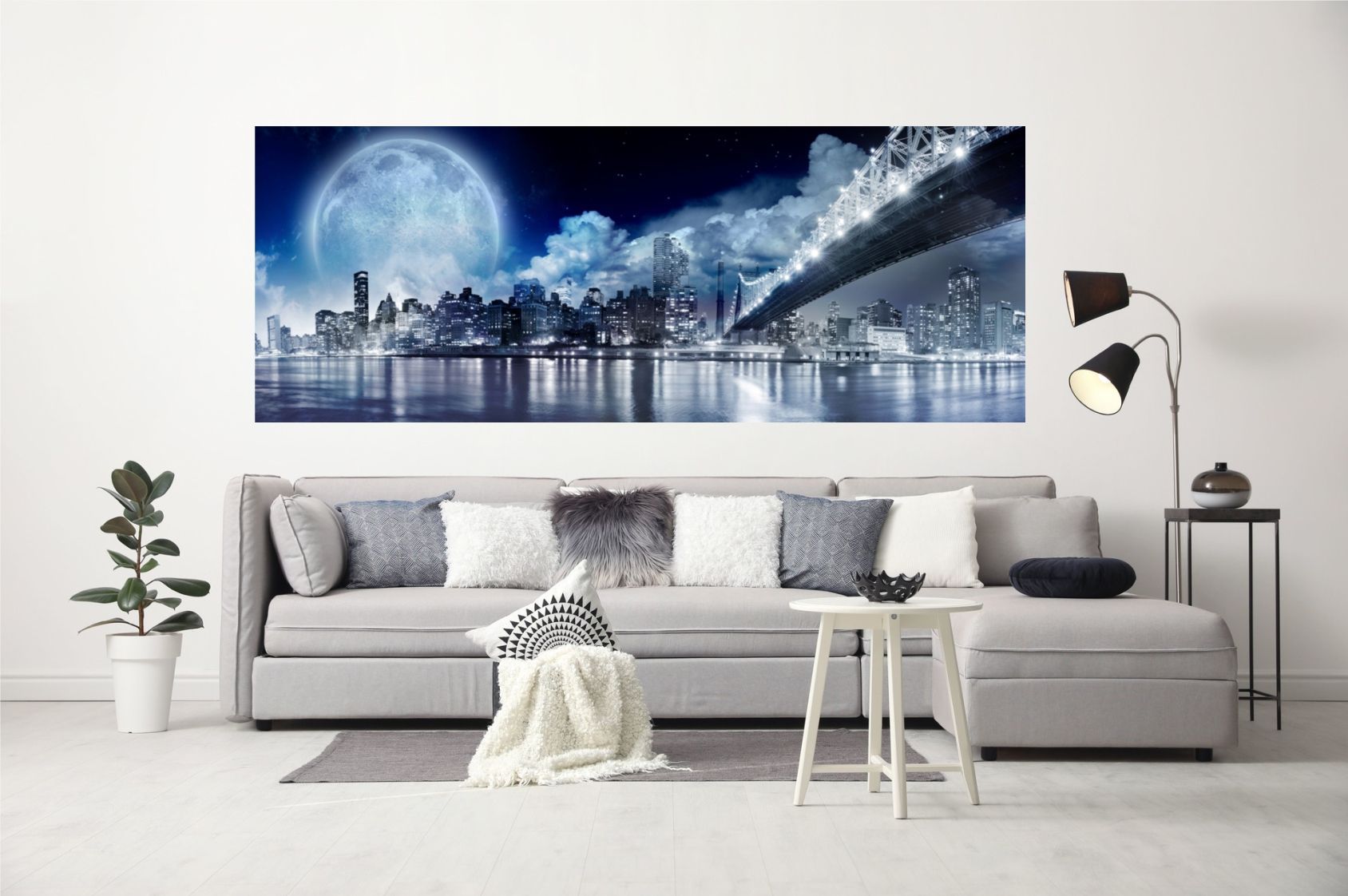 Фотообои Dekor Vinil с городом Ночной Нью-Йорк с луной 100х270 см пластиковая отделочная терка dekor hassan