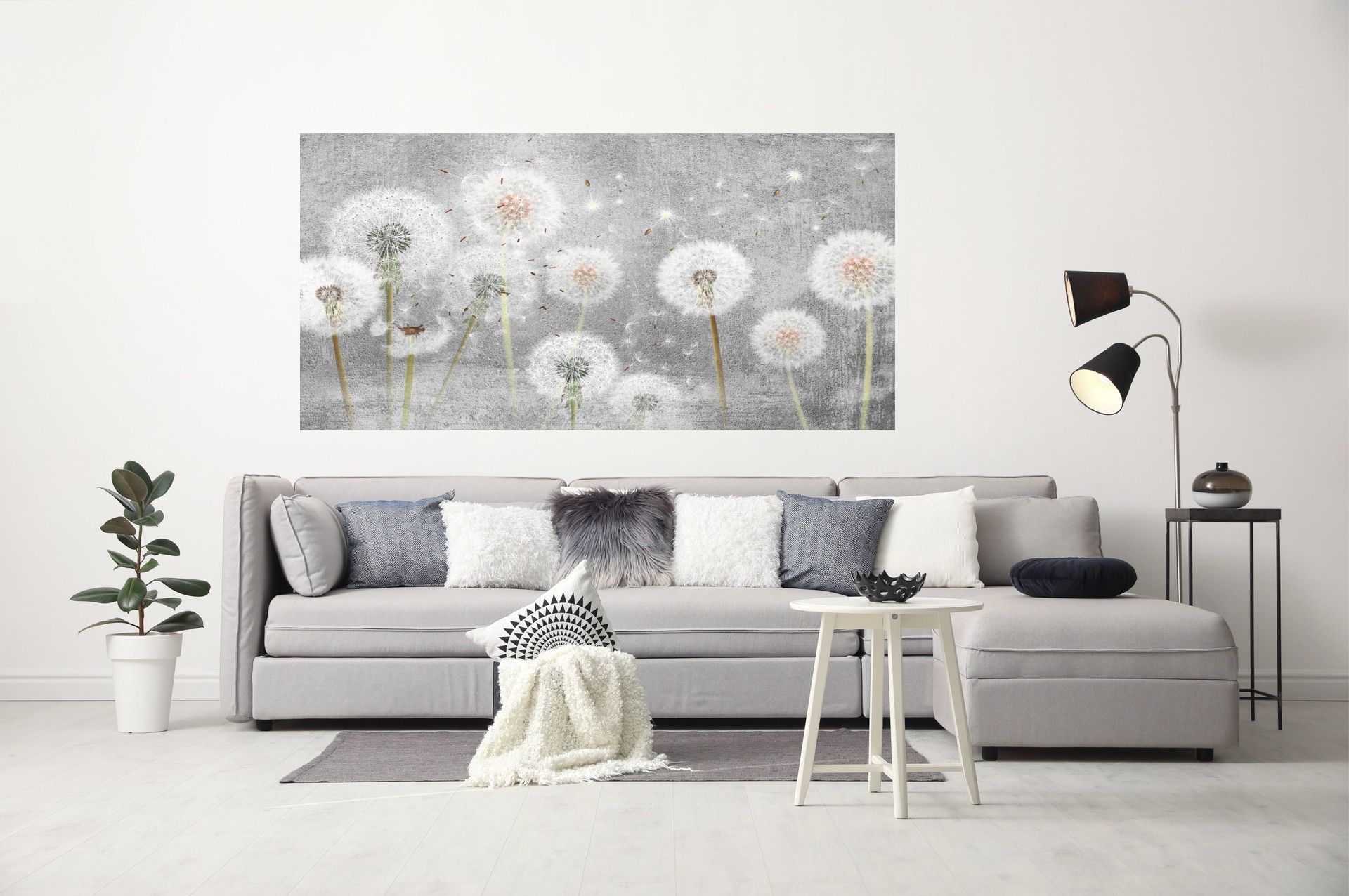 Фотообои Dekor Vinil с цветами Одуванчики в винтажном стиле 100х200 см